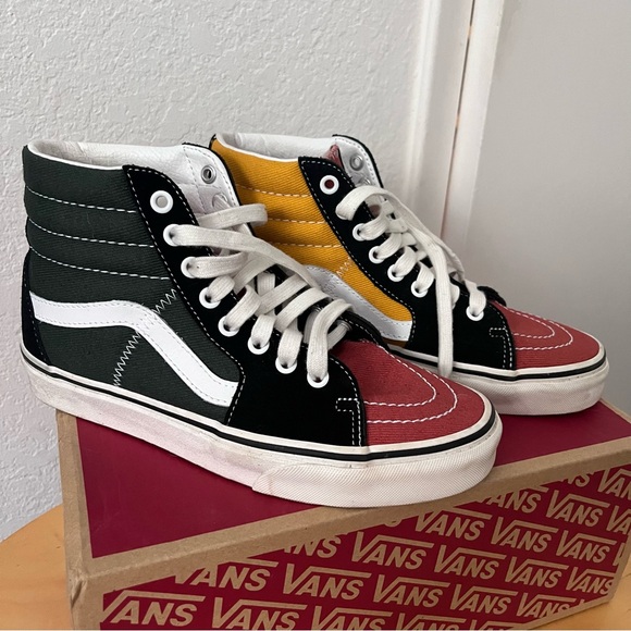 Vans Shoes - Vans Unisex SK8-Hi High-Top Sneakers Varsity Colorblock Canvas Men 6 Women 7.5